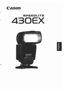 Canon 430 EX manual. Camera Instructions.